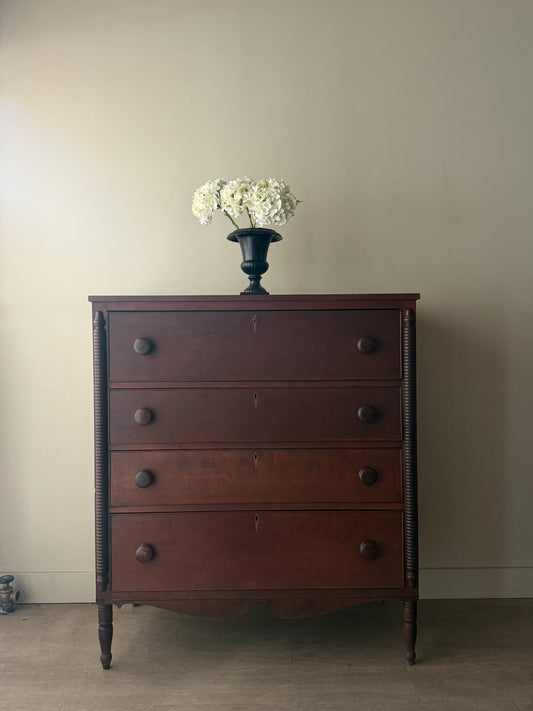 Pennsylvania Sheraton inlaid cherry dresser