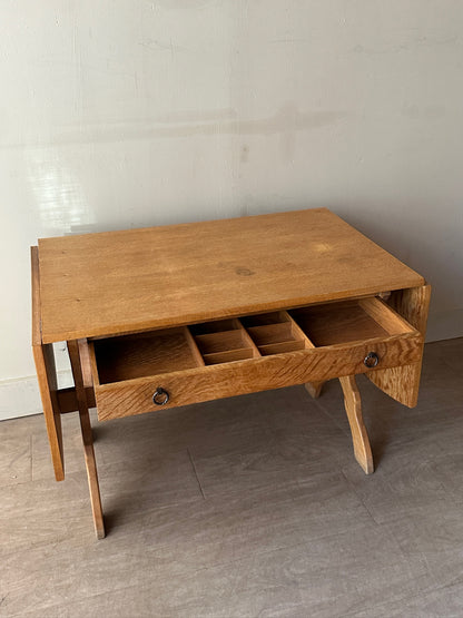 Danish oak drop leaf sewing table