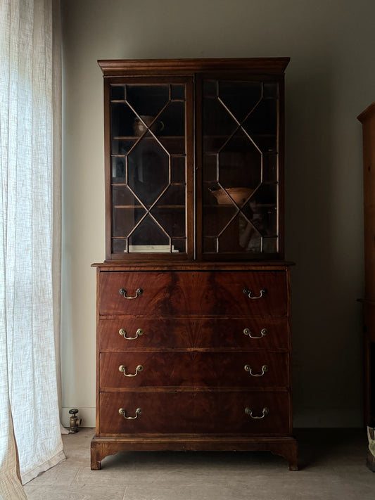 Mahogany secretary hutch