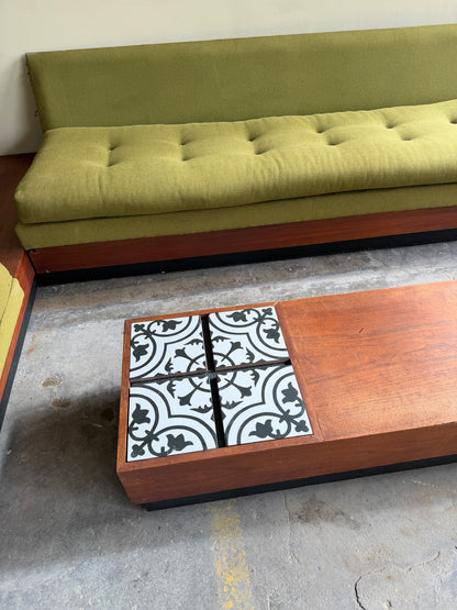 Adrian Pearsall walnut & tile coffee table