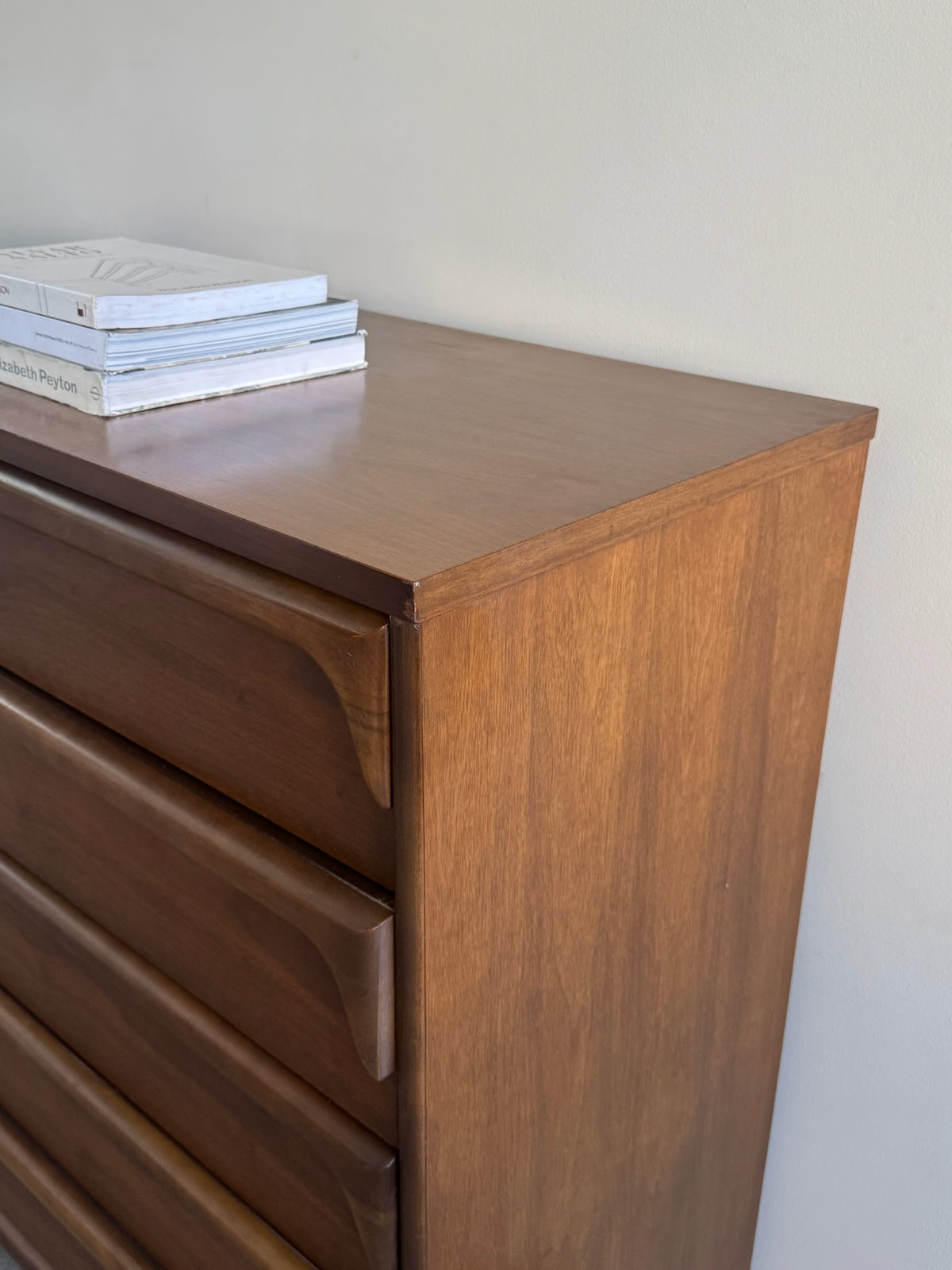 Bassett walnut tallboy dresser