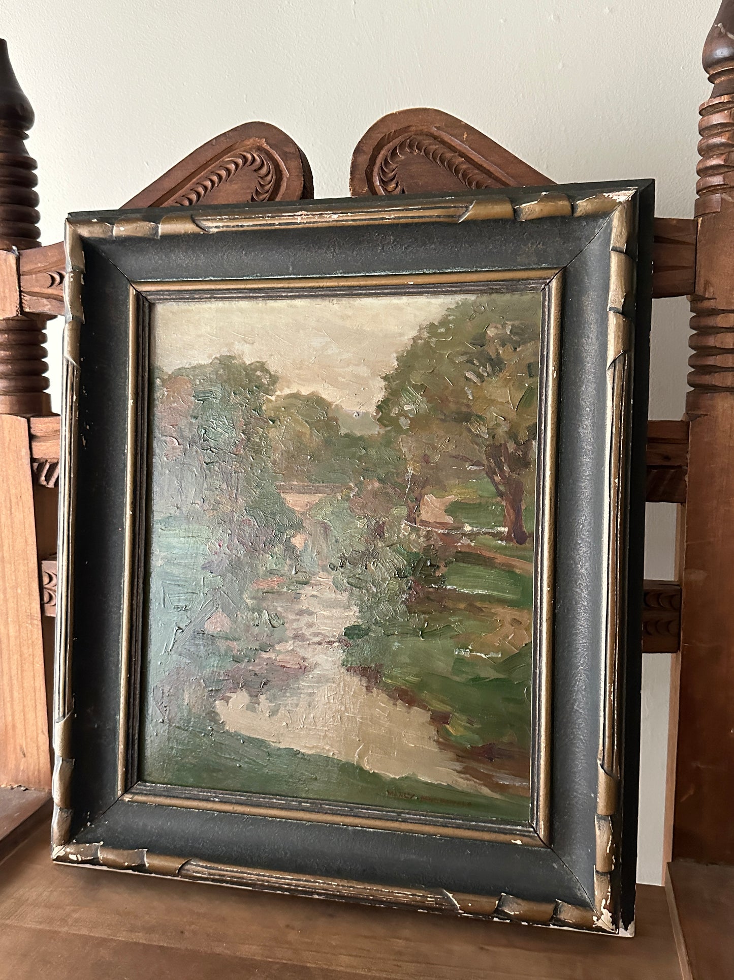 Landscape on panel by Charles MacDonald Manly (1855-1924)