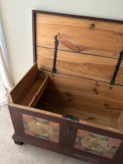 Swedish painted pine chest