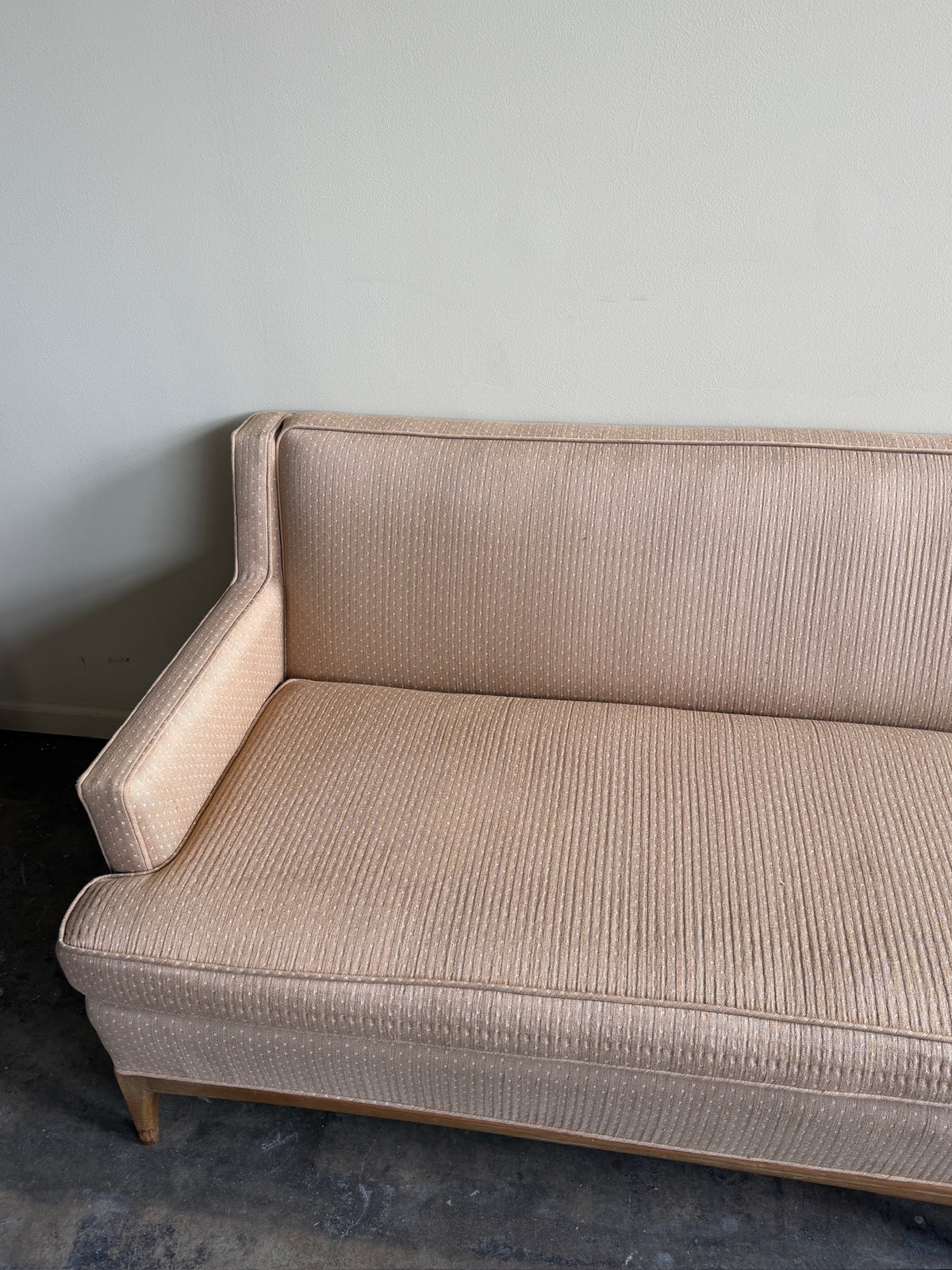 Tuxedo arm beige sofa