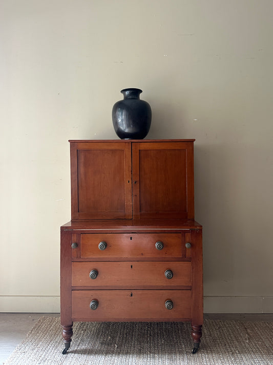 Pine secretary hutch