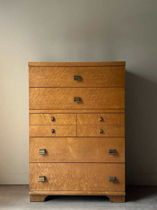 Birdseye maple tallboy dresser