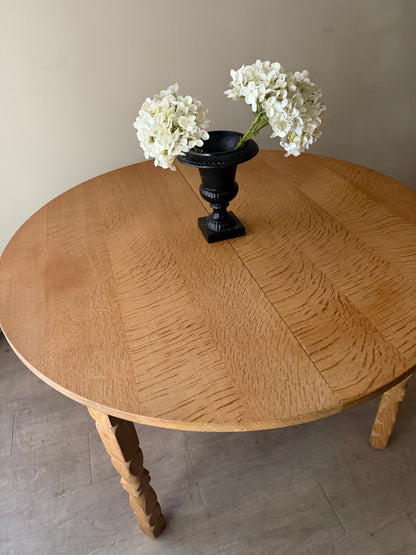 Danish oak dining table with extensions