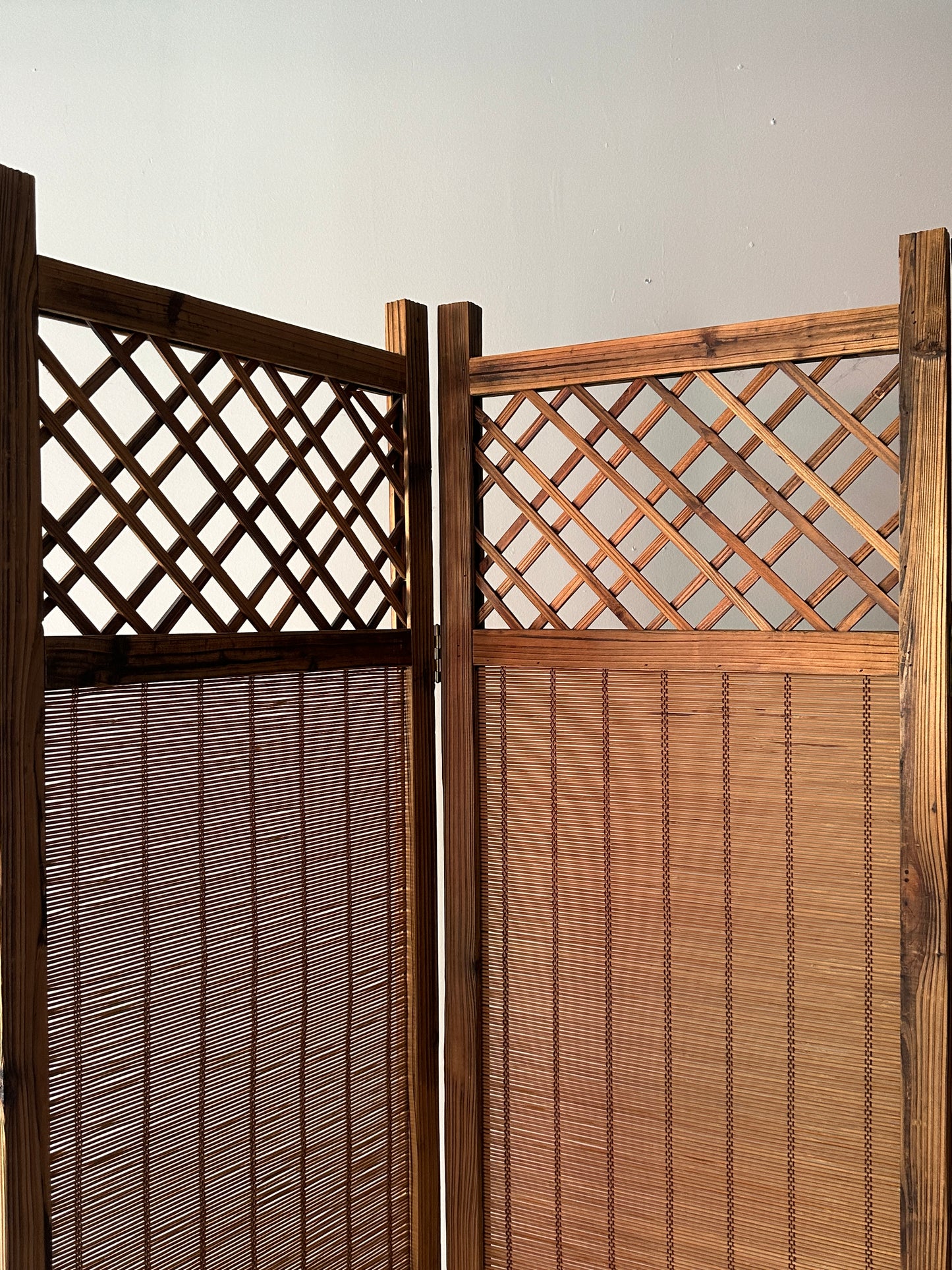 Lattice three paneled room divider