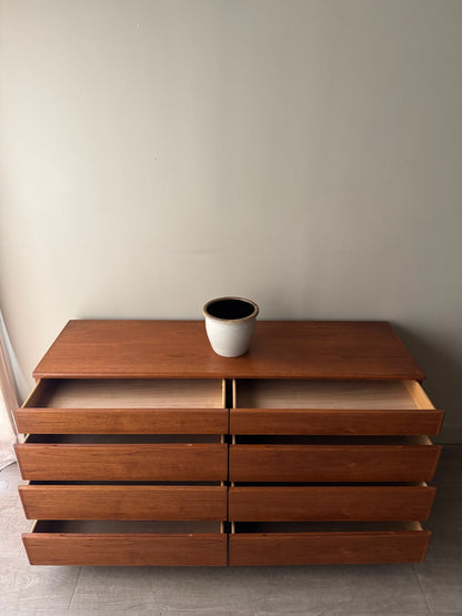 Danish teak 8 drawer dresser