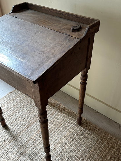 Grain painted school desk with inkwell