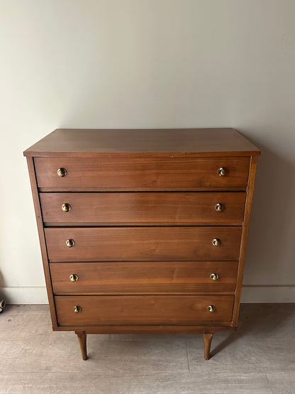 Walnut dresser with brass handles
