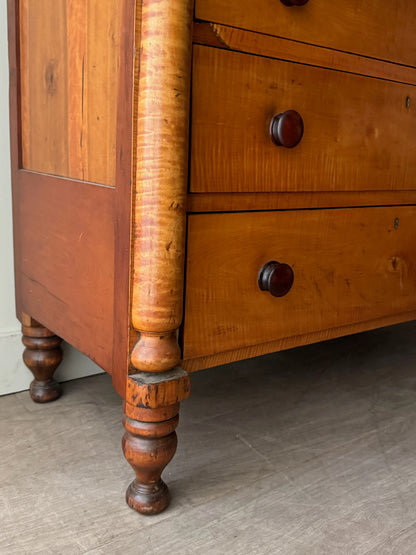 Pennsylvania Sheraton tiger maple dresser
