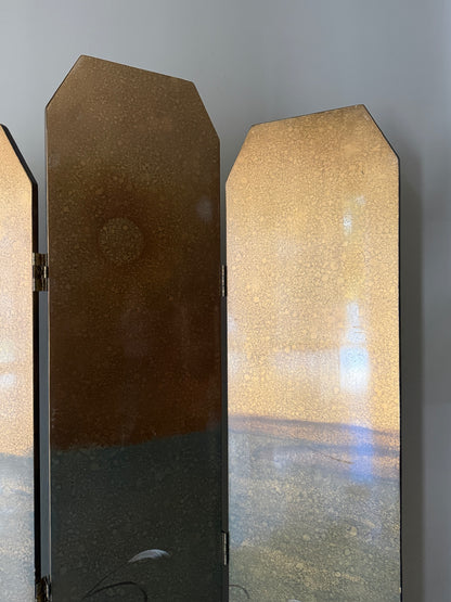 Japanese Byobu lacquered folding screen