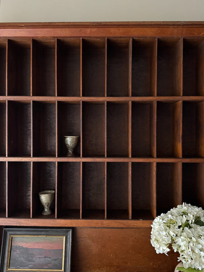 Oak stepback display cupboard