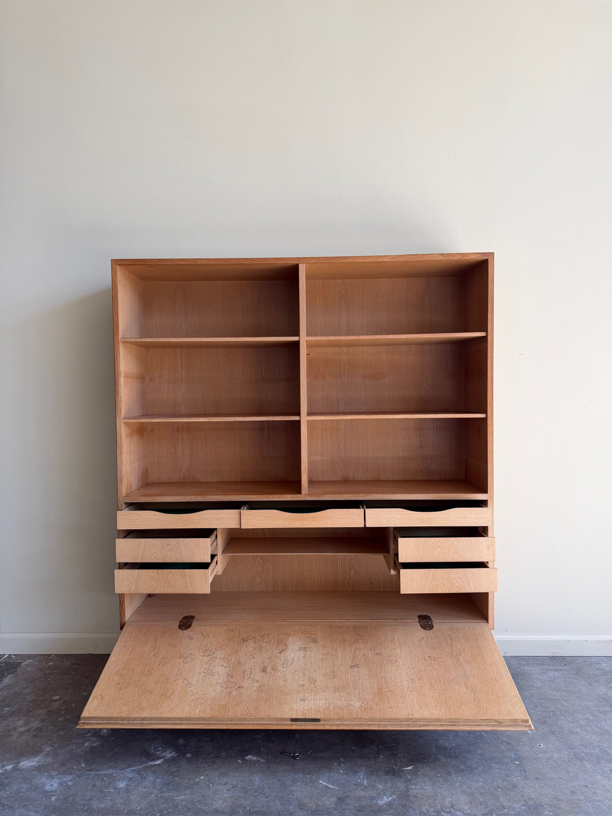 Omann Jun Danish oak bookcase cabinet