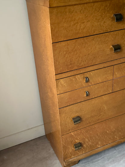 Birdseye maple tallboy dresser