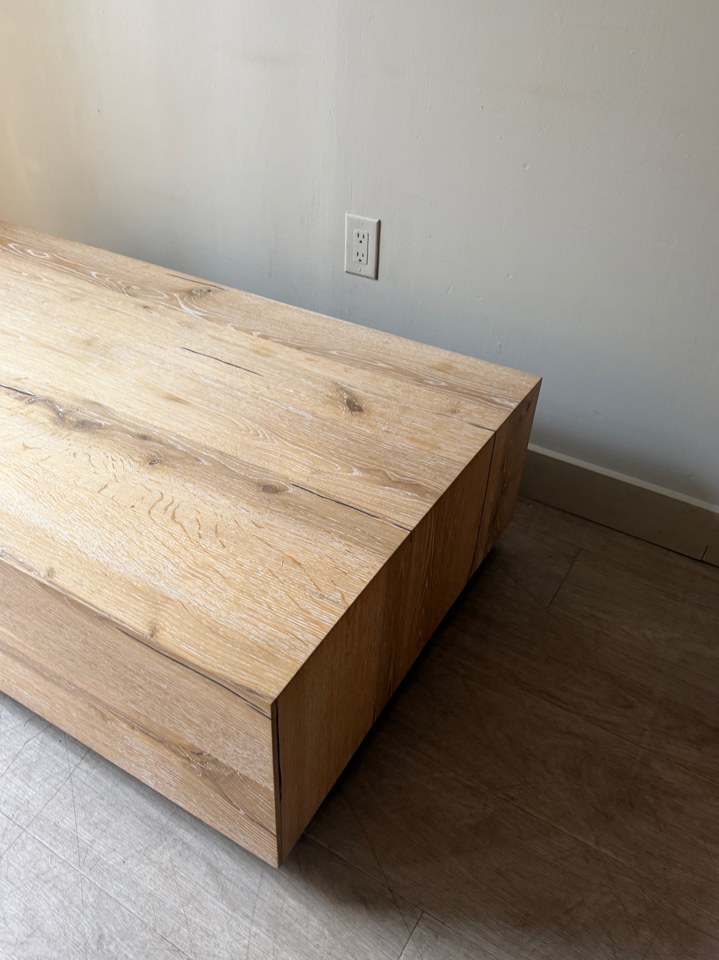 Arhaus oak coffee table