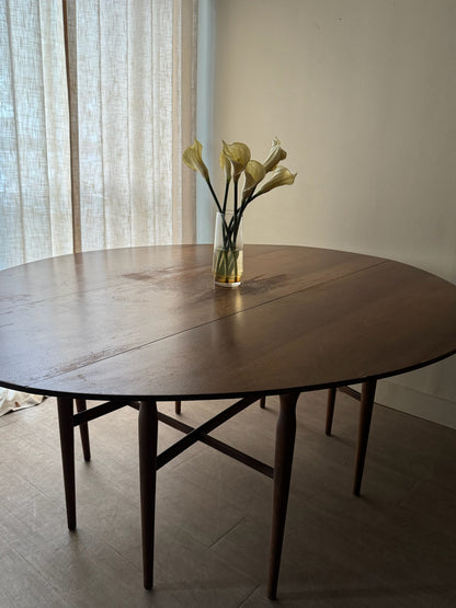 Walnut drop leaf dining table