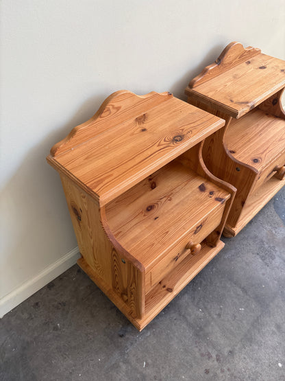 Pine nightstands. Sold as a pair.