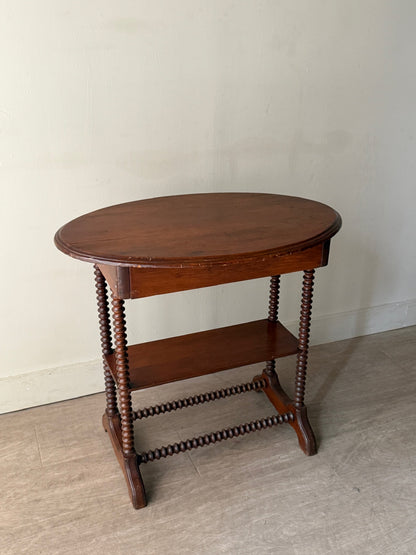 Spindle leg pine side table