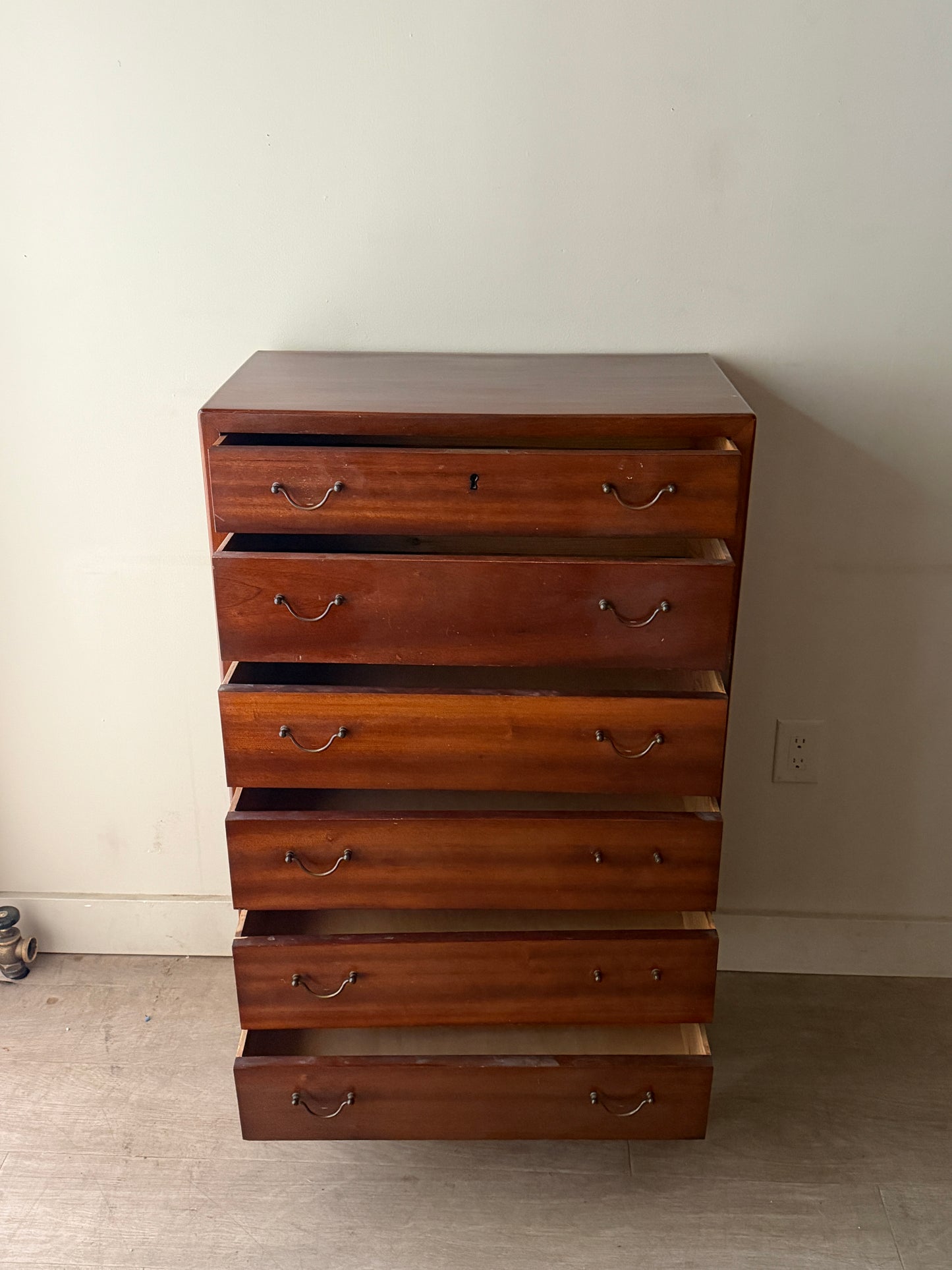 Scandinavian mahogany tallboy dresser