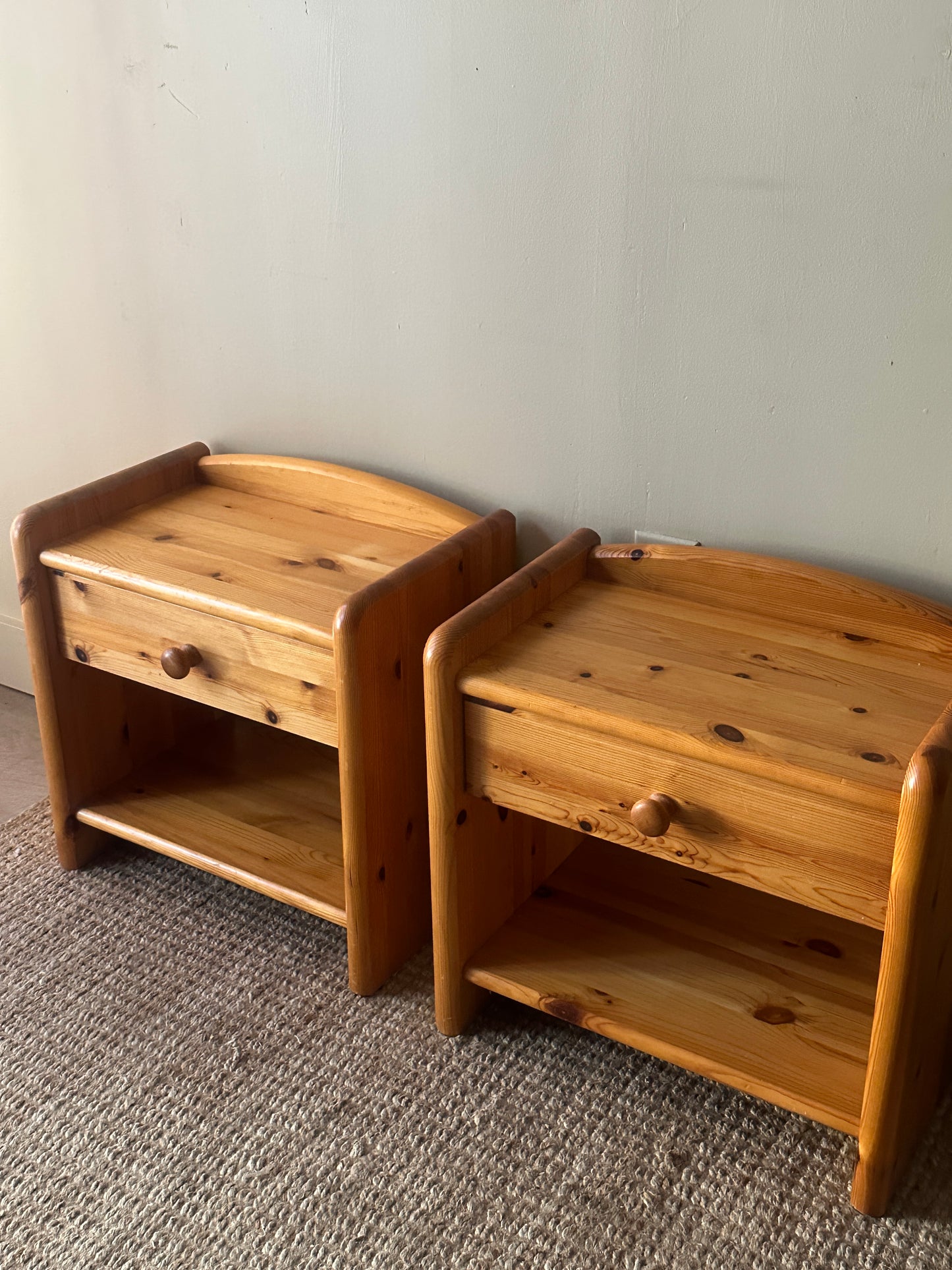 Pine side tables. (Set of 2)