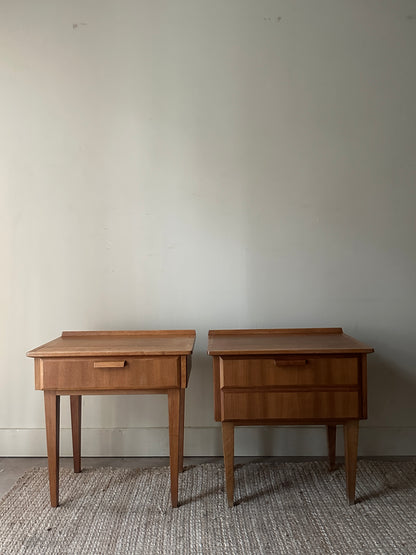 Danish walnut bedside table (left).