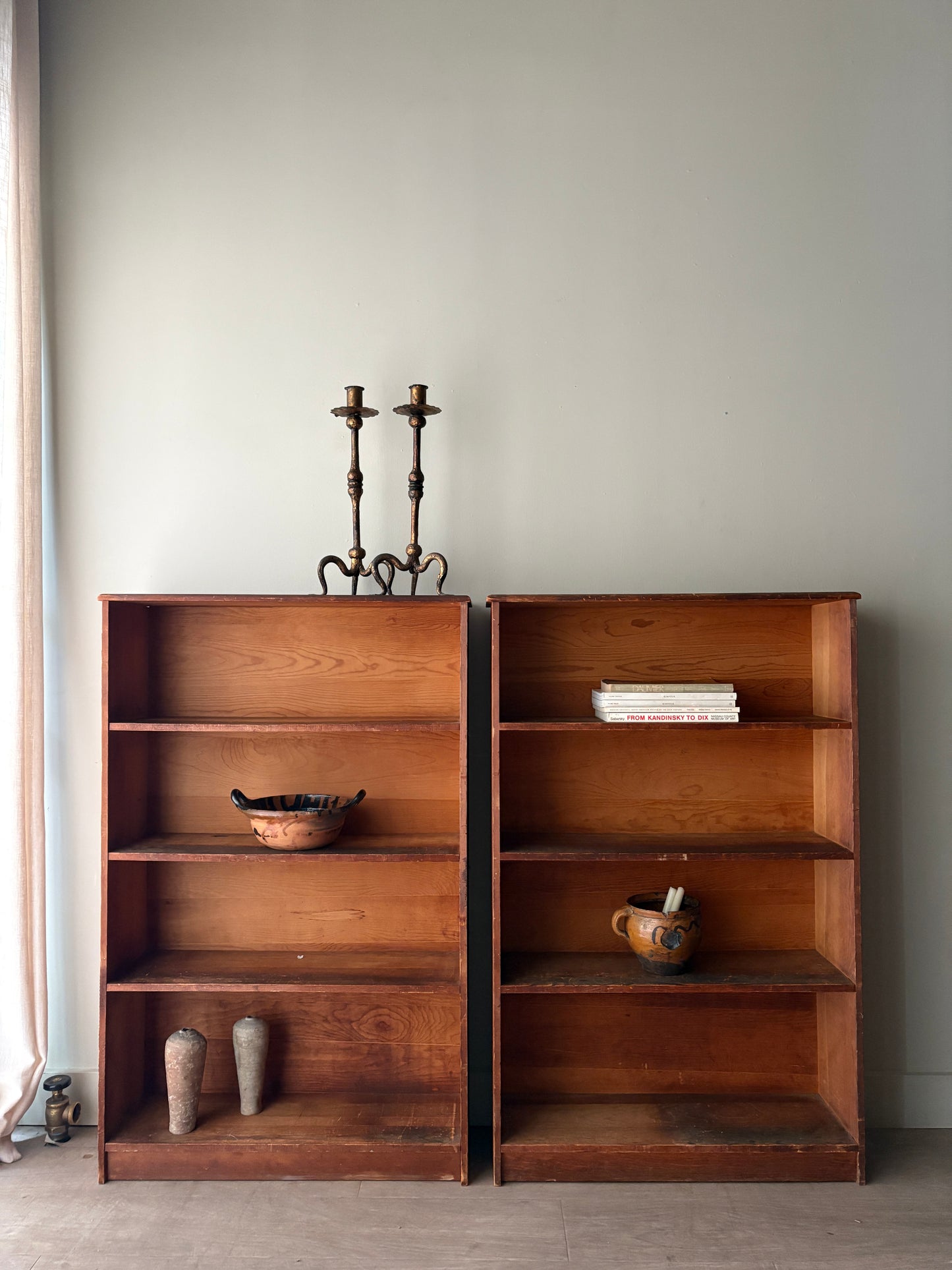 Pine bookshelves. Sold individually.