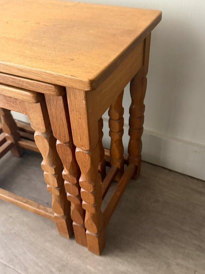 Danish oak nesting tables