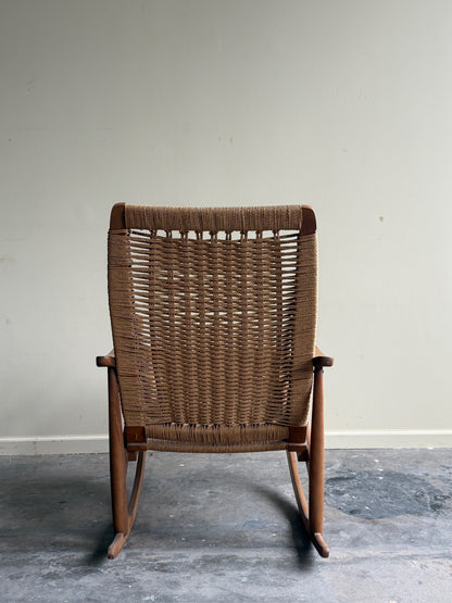 Maple twisted cord rocking chair