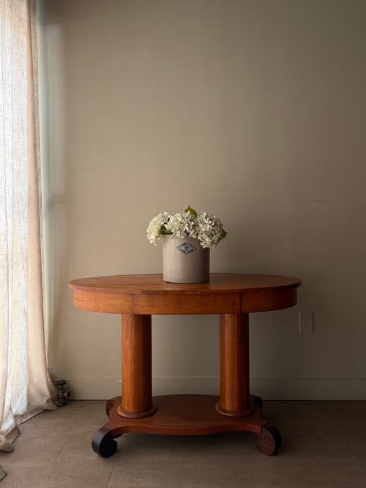 Empire double pedestal library table