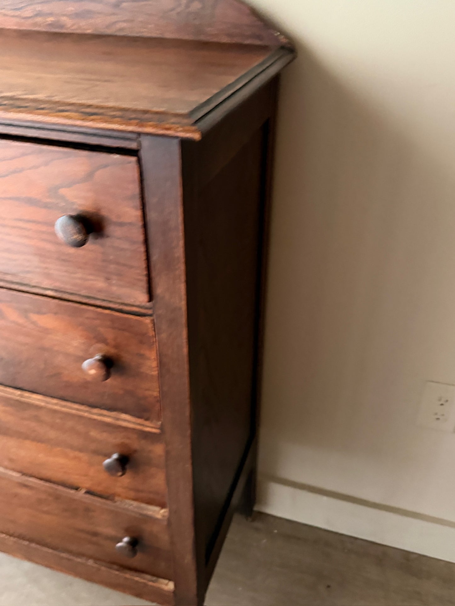 Golden oak tallboy dresser