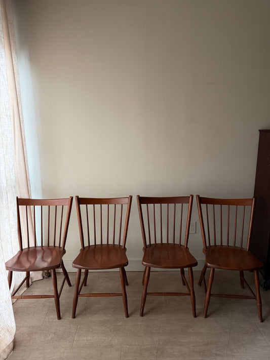 Cherry spindle back chairs. Sold in sets of 2.