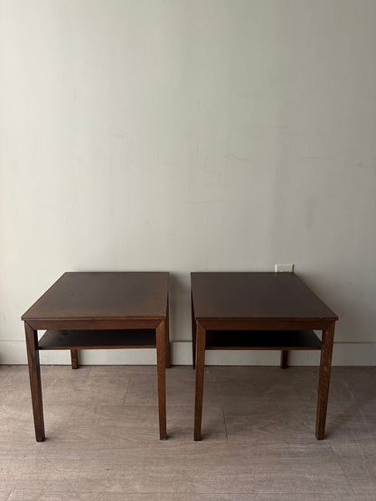 2 oak side tables. Sold individually.