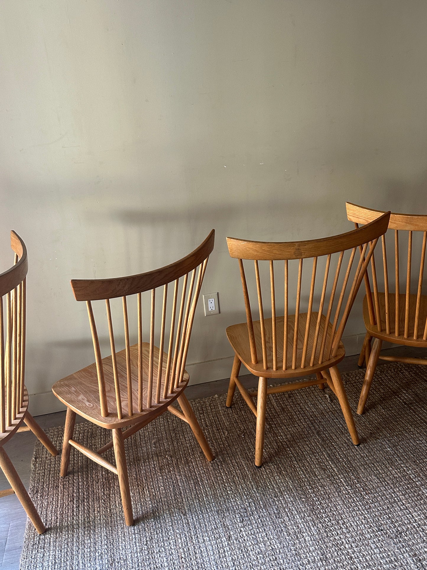 RH Lemieur Windsor oak dining chairs. Sold in pairs.