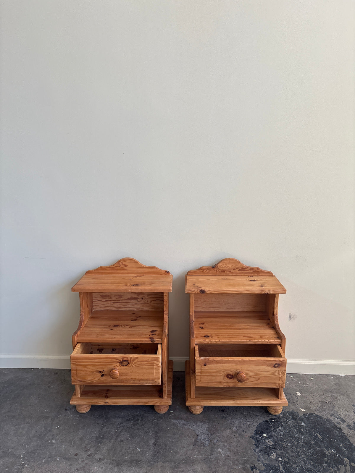 Pine nightstands. Sold as a pair.