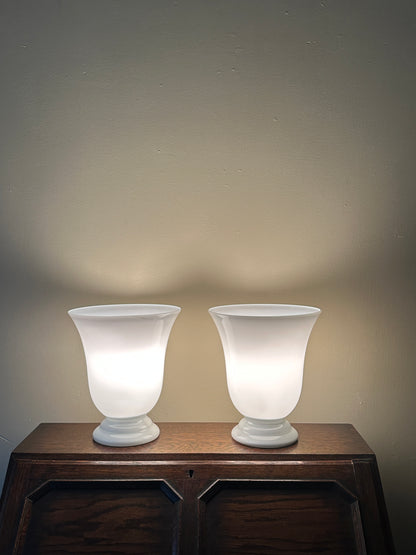French white glass table lamps