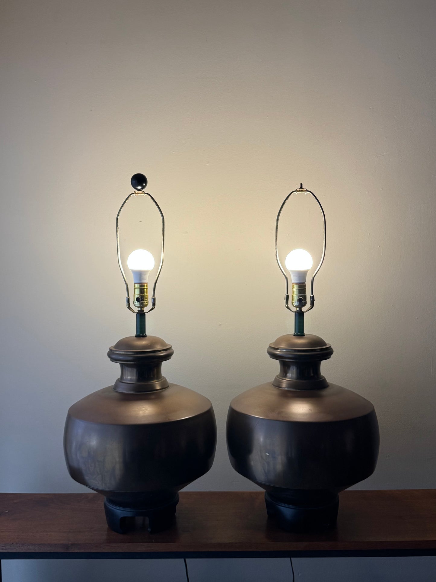 Brass table lamps. Sold individually