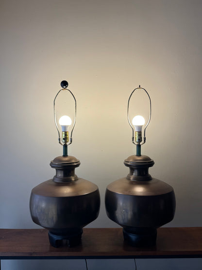 Brass table lamps. Sold individually