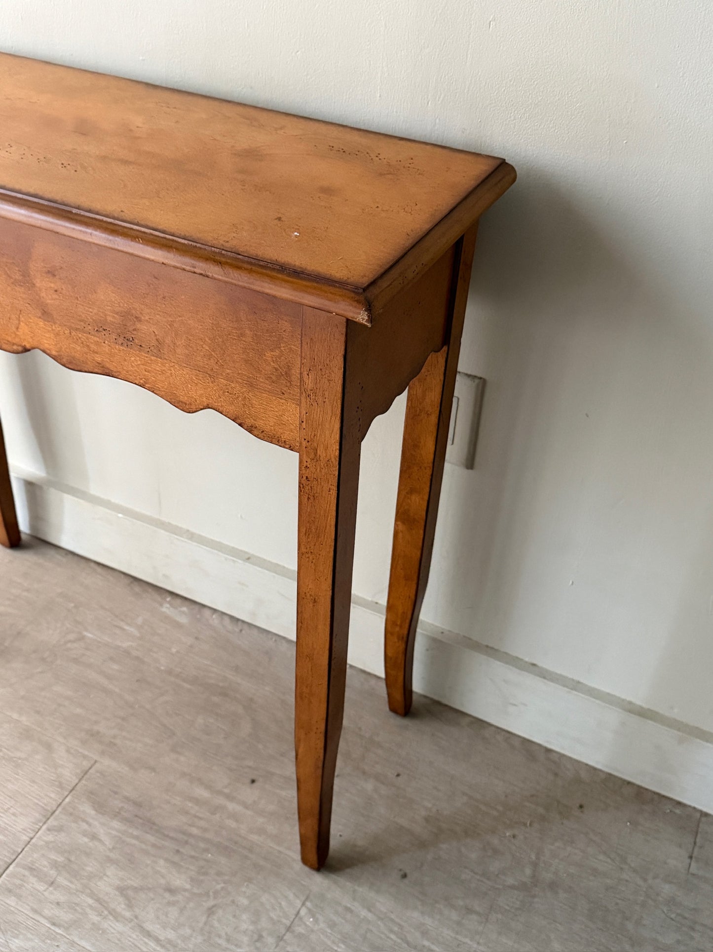White oak console table