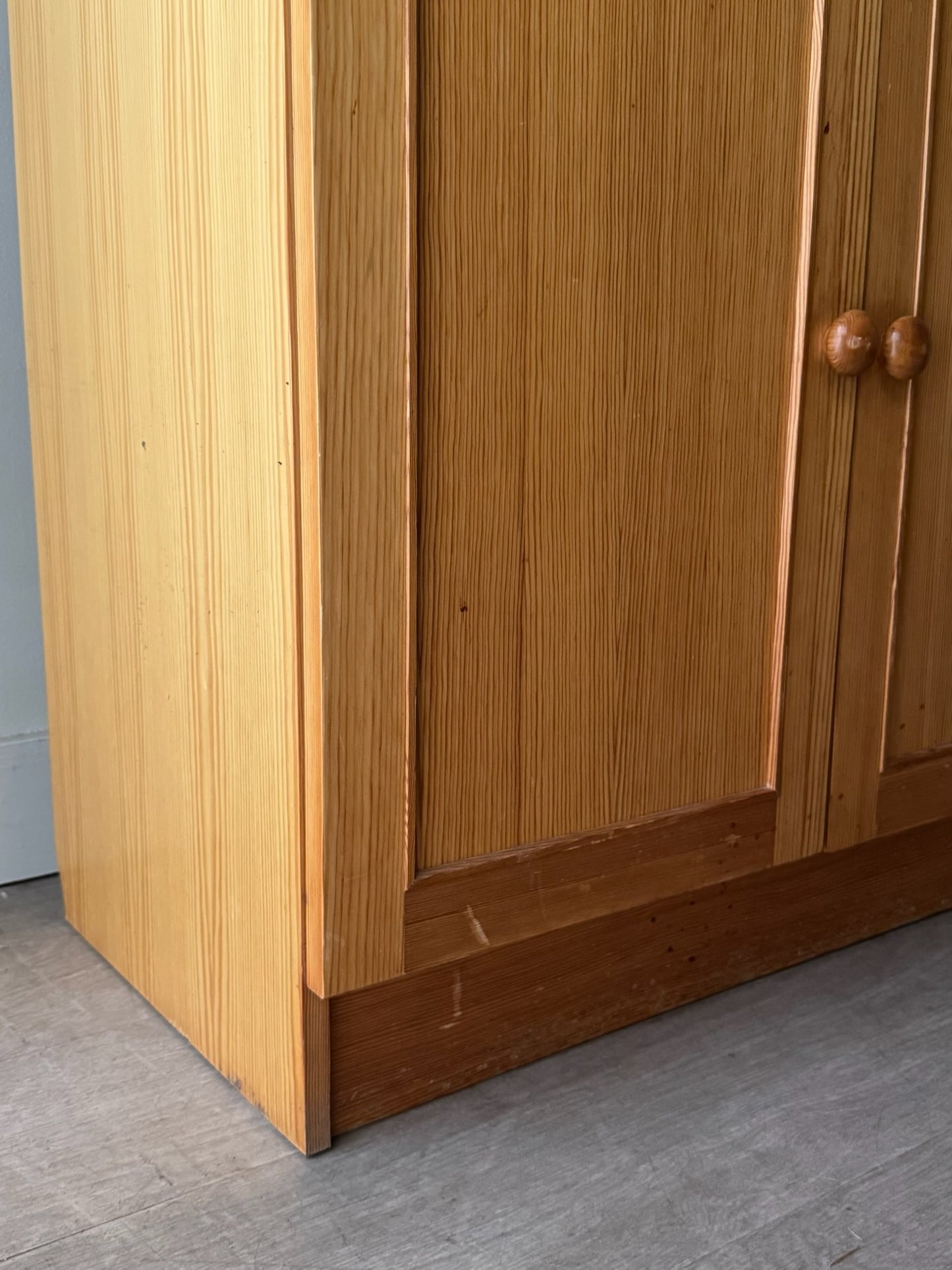 Scandinavian pine two piece cupboard