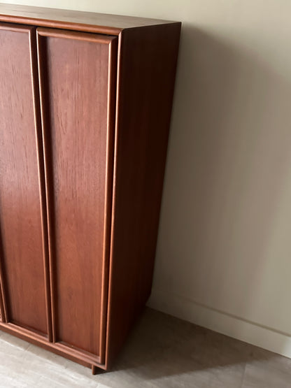 Teak tallboy cabinet