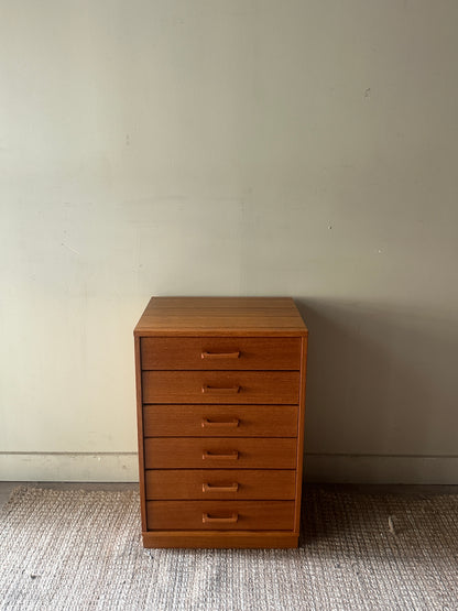 Teak lingerie chest of drawers