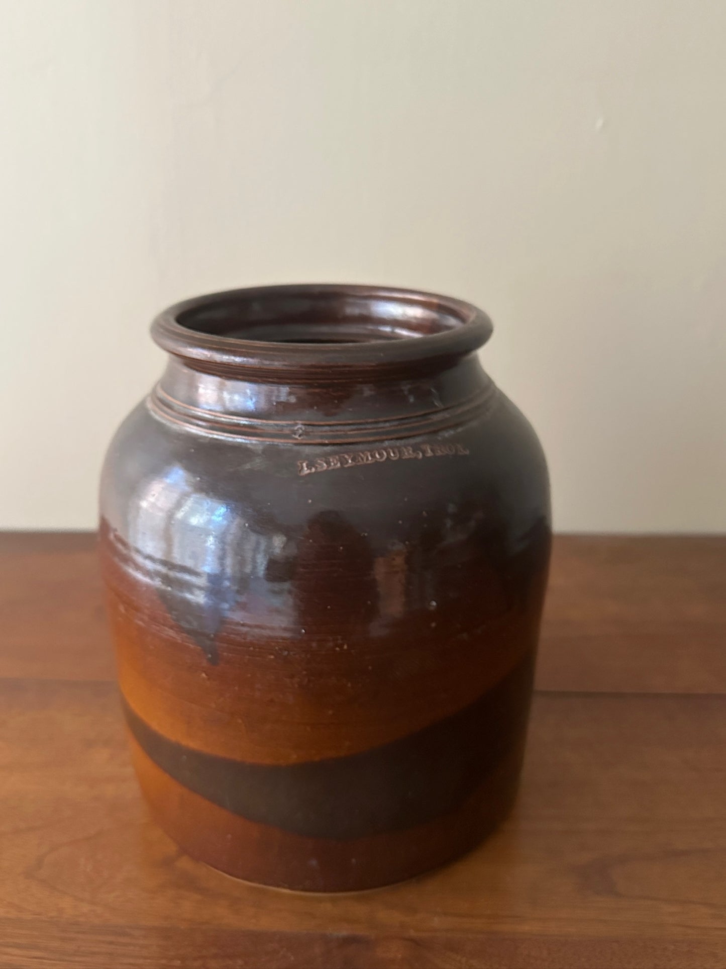 Brown stoneware vase