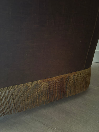 Danish olive mohair lounge chair