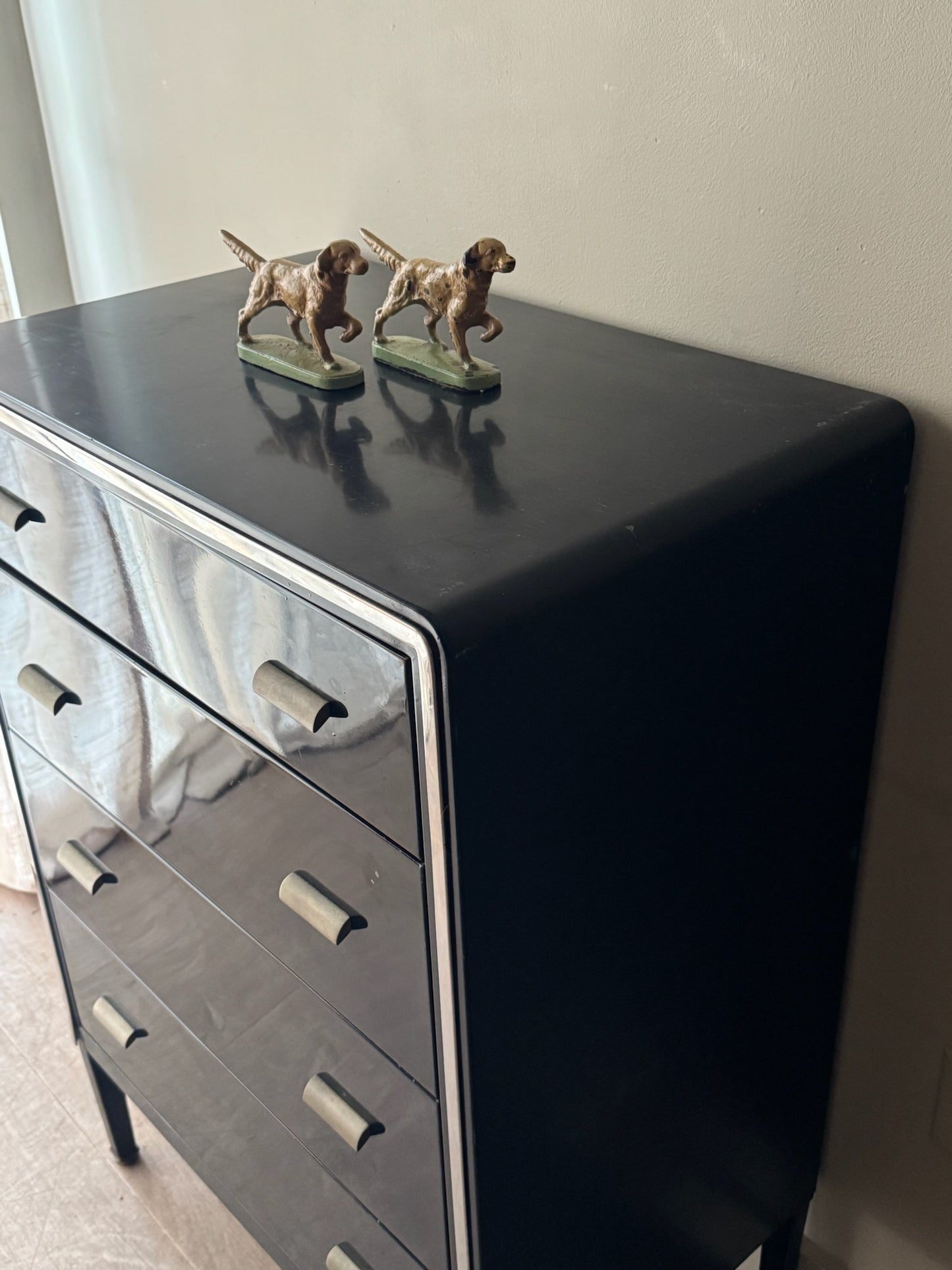 Norman Bel Geddes for Simmons steel tallboy dresser