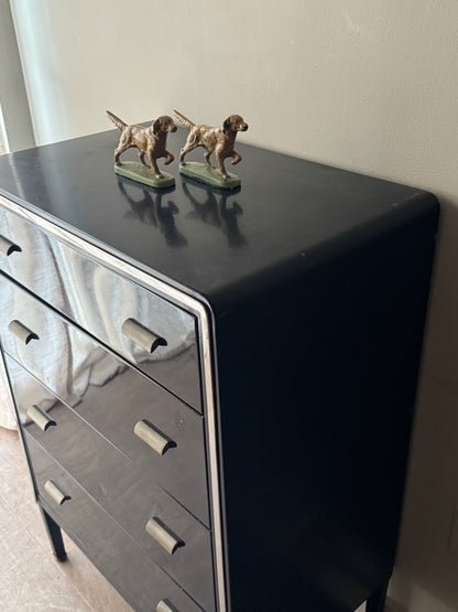 Norman Bel Geddes for Simmons steel tallboy dresser