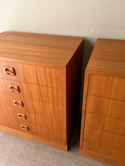 Small Danish teak dressers. Sold individually.