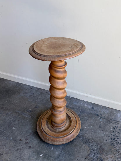 Oak barley twist plant stand
