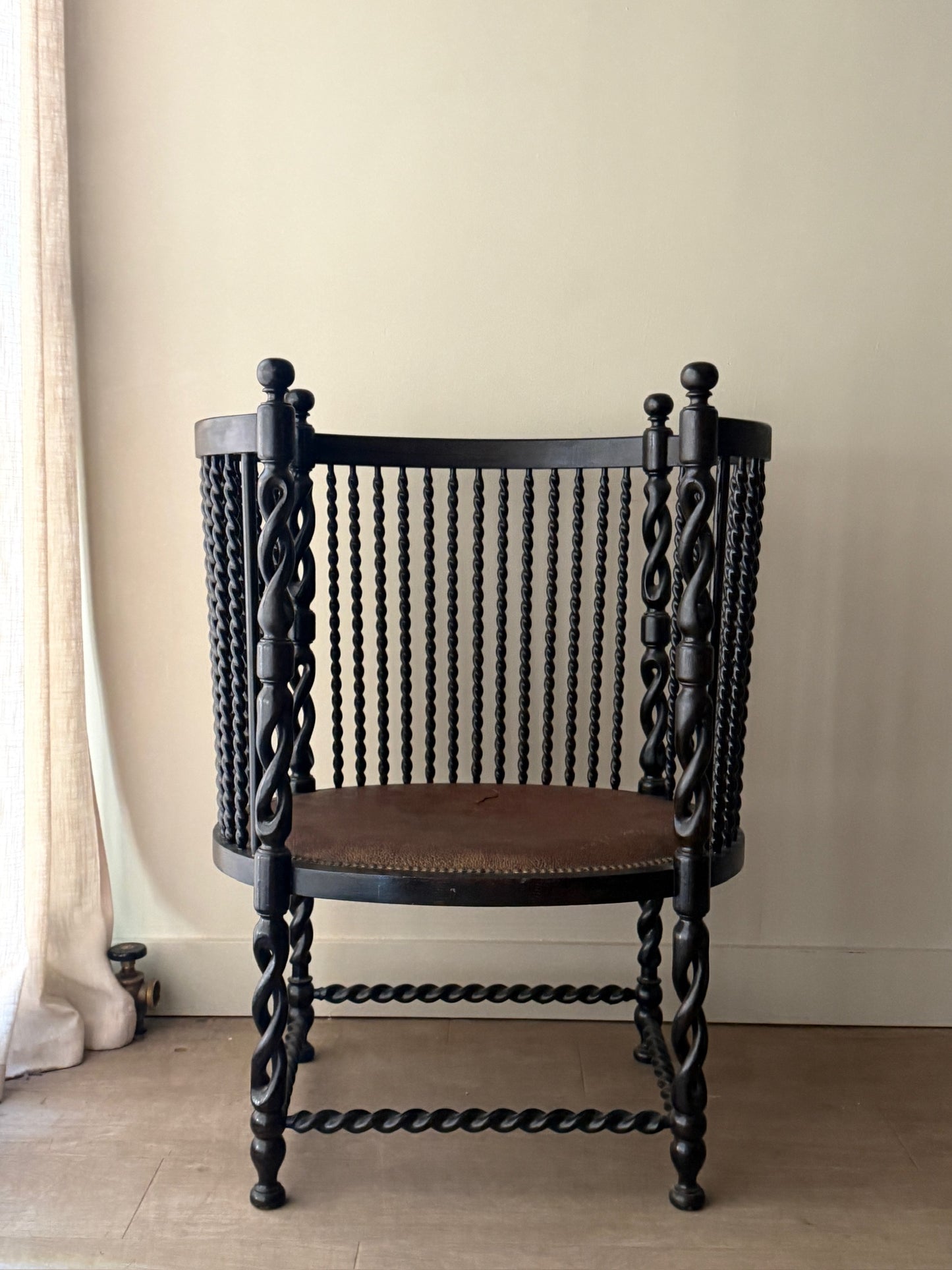 Victorian painted barley twist spindle chair